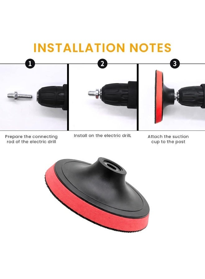 قرص تلميع مقاس 7 بوصات مع وسادة إسفنجية - ملحق للمثقاب وآلة التلميع، وسادة تلميع بخطاف وحلقة للتشميع والتلميع والتنعيم، أداة لتفصيل السيارات (لا يشمل آلة الصنفرة). - Image 3